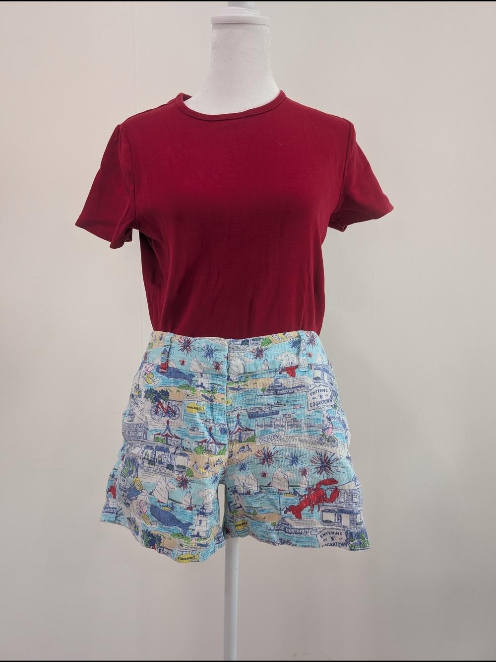 Vineyard Vines Light Blue Nautical Print Seersucker Shorts - Picture 2 of 10